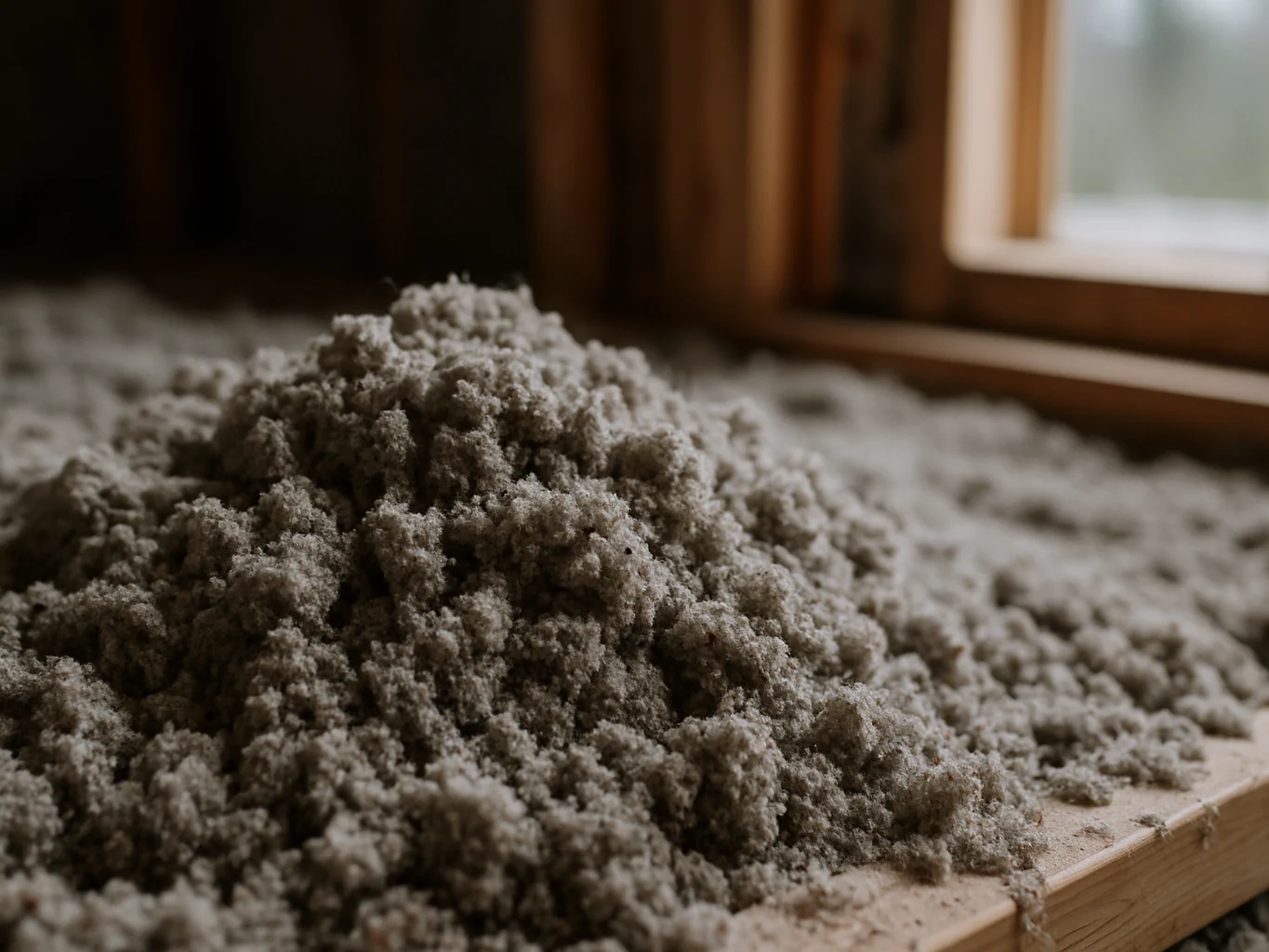 Blown in cellulose partway through