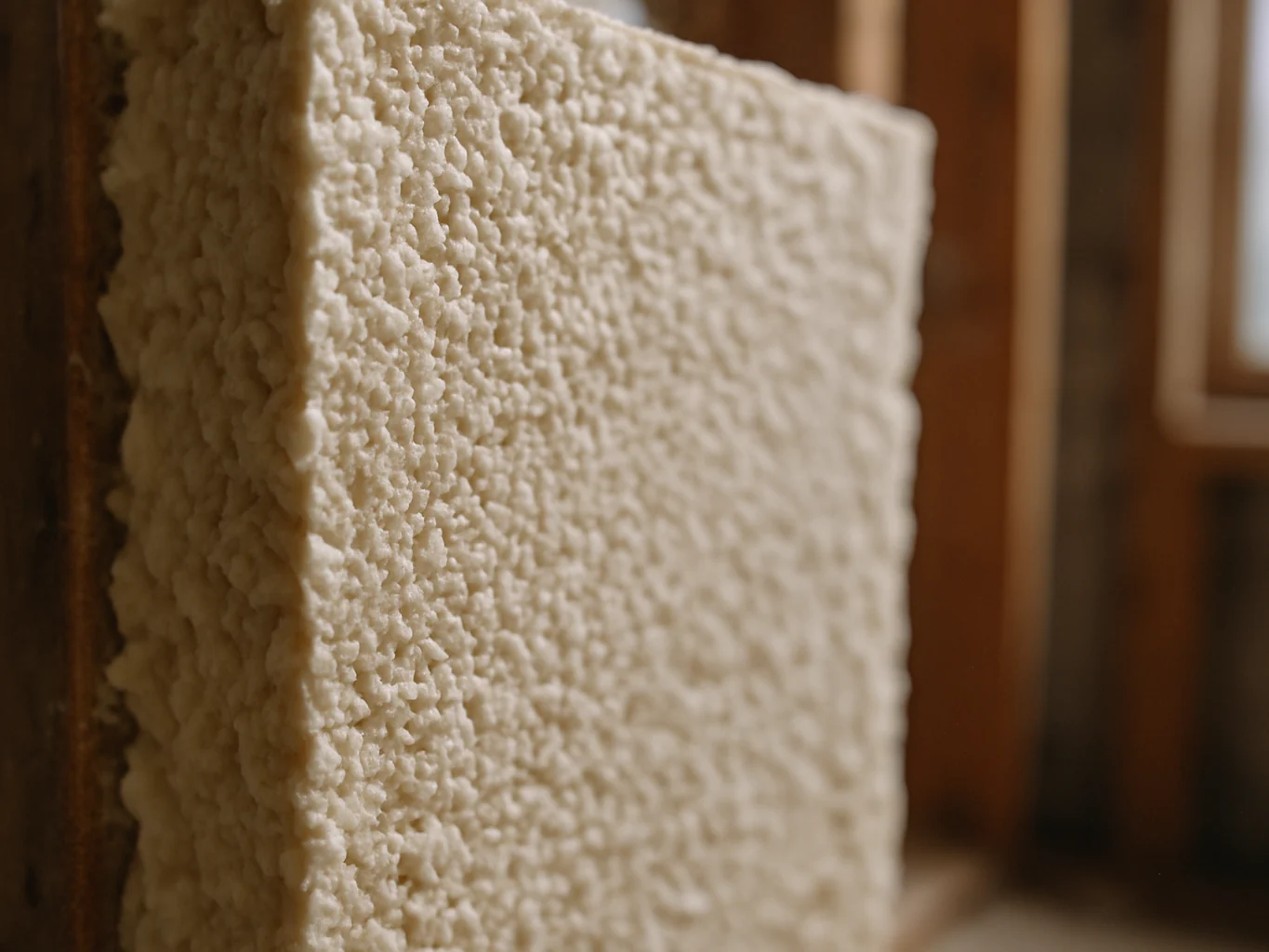 Spray foam insulation partway through