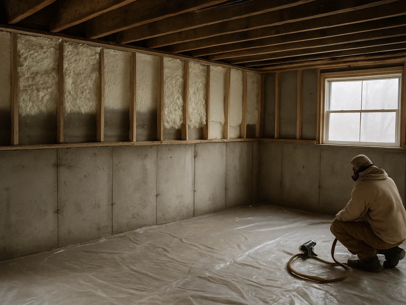 Spray Foam Insulation, finished work