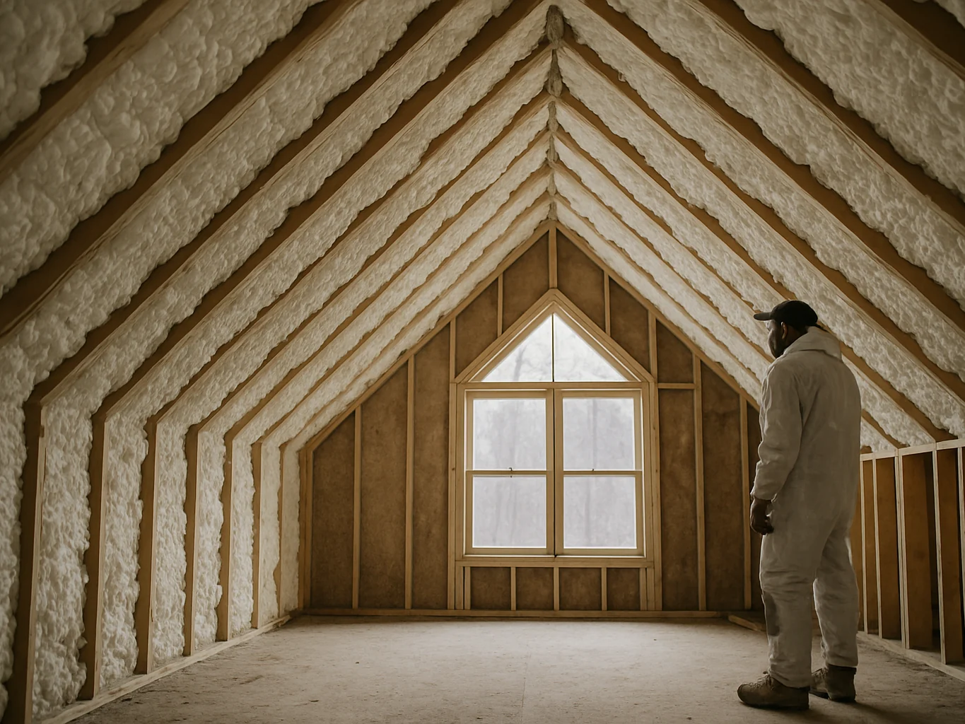 Spray Foam Insulation, close up of the surface
