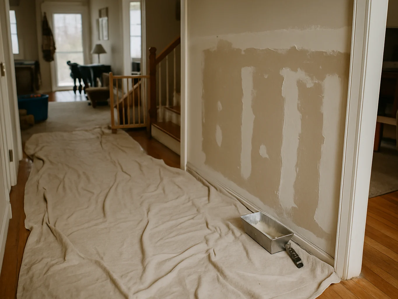 Wall Repair, close up of the surface